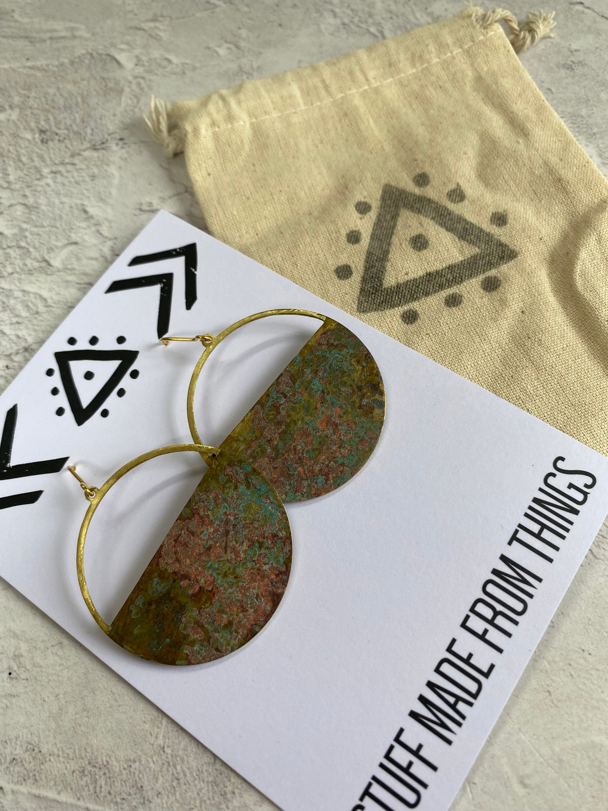 HORIZON Patinated Brass Earrings