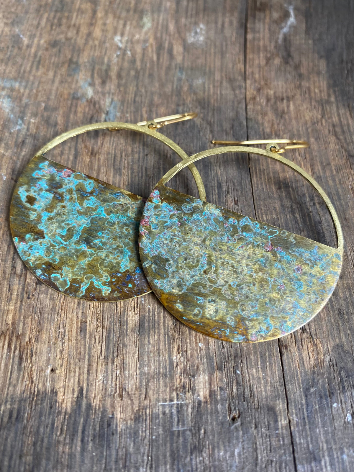 HORIZON Patinated Brass Earrings