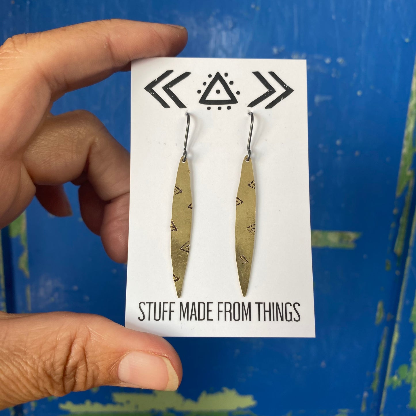 ELLIPSE Brass Hammered Earrings