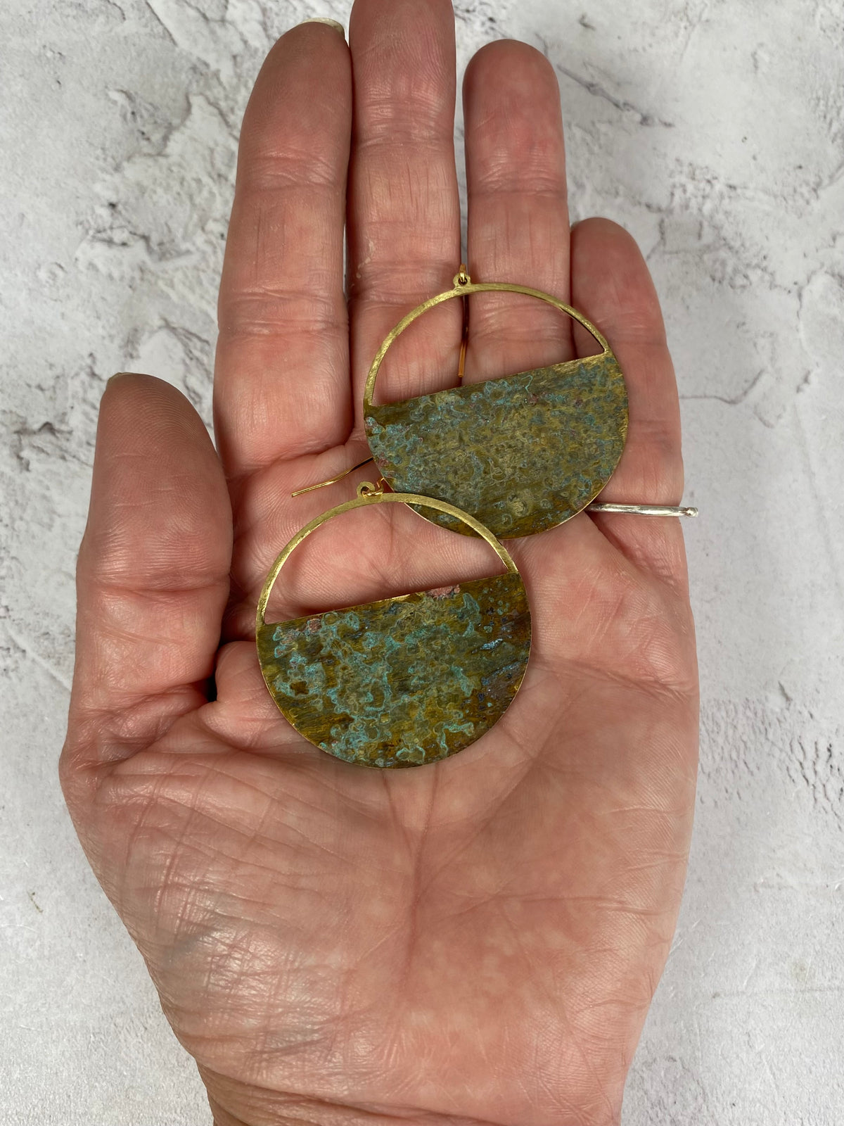 HORIZON Patinated Brass Earrings