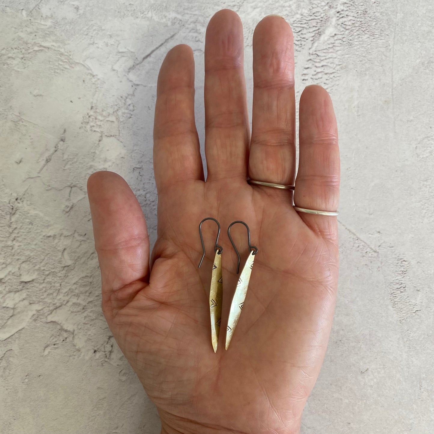 ELLIPSE Brass Hammered Earrings