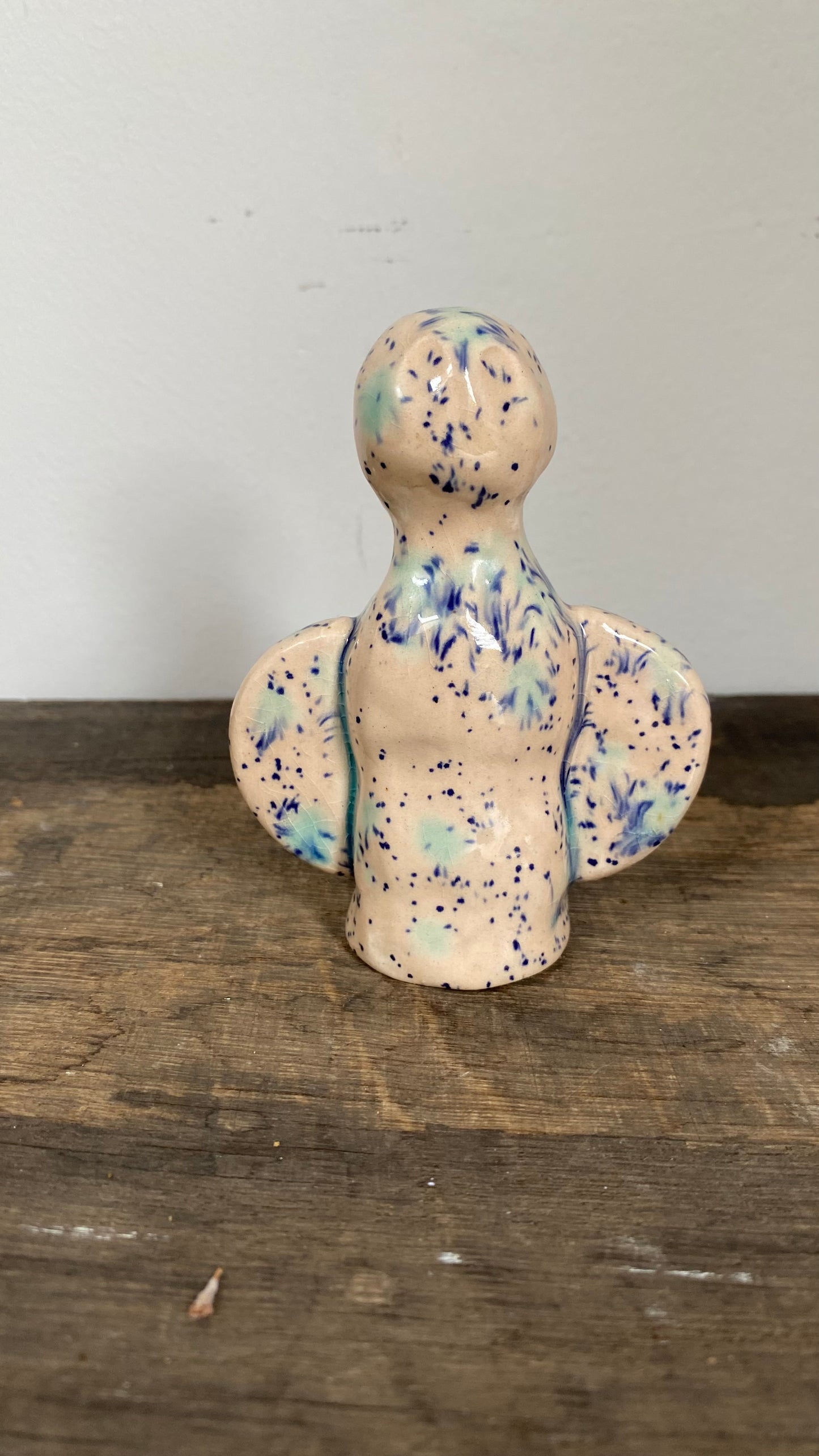 Altar Woman Figurine - Ceramic - Pink Speckled