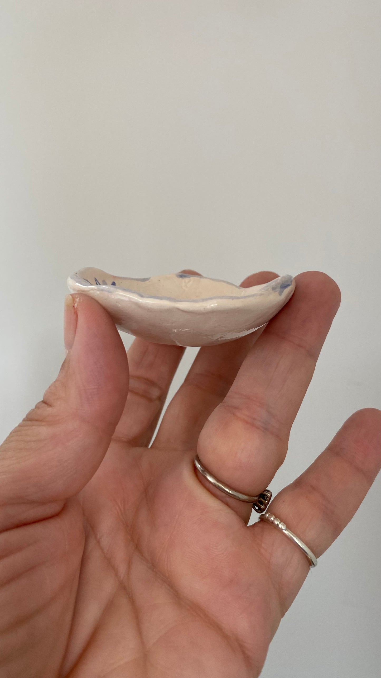 Ceramic Trinket Dish - Decorative Bowl - Ring Dish - Illustration - Candle - Delft Inspired