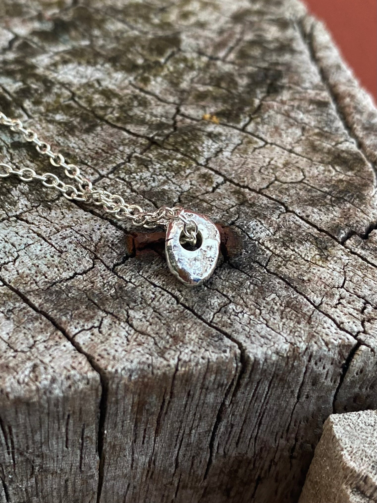 Hag Stone Recycled Sterling Silver Necklace