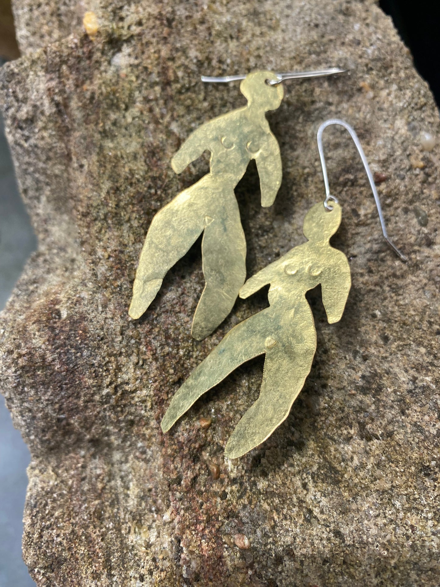 Merry Maidens Brass Statement Earrings