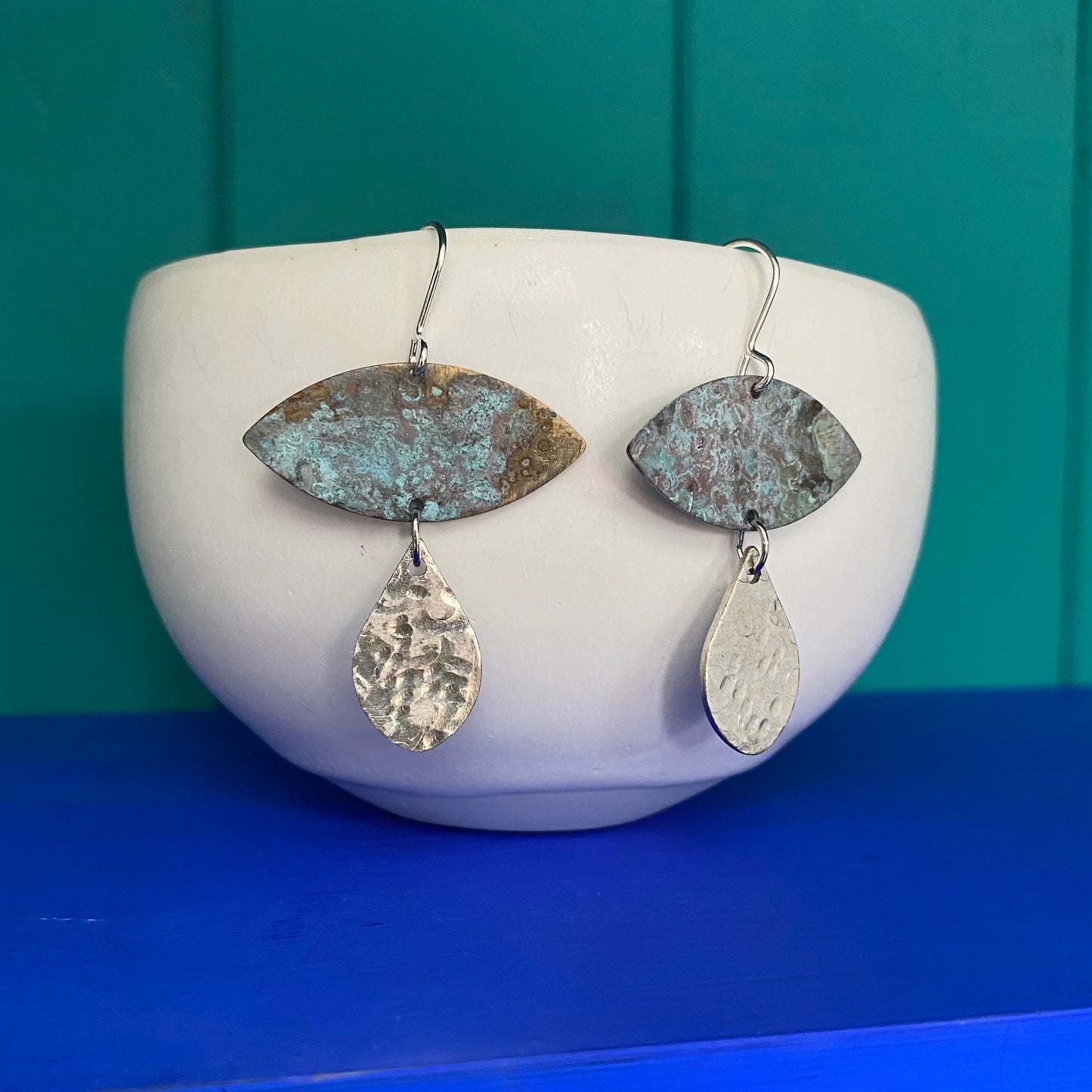 SACRED TEARS Turquoise Patina and Hammered Aluminium