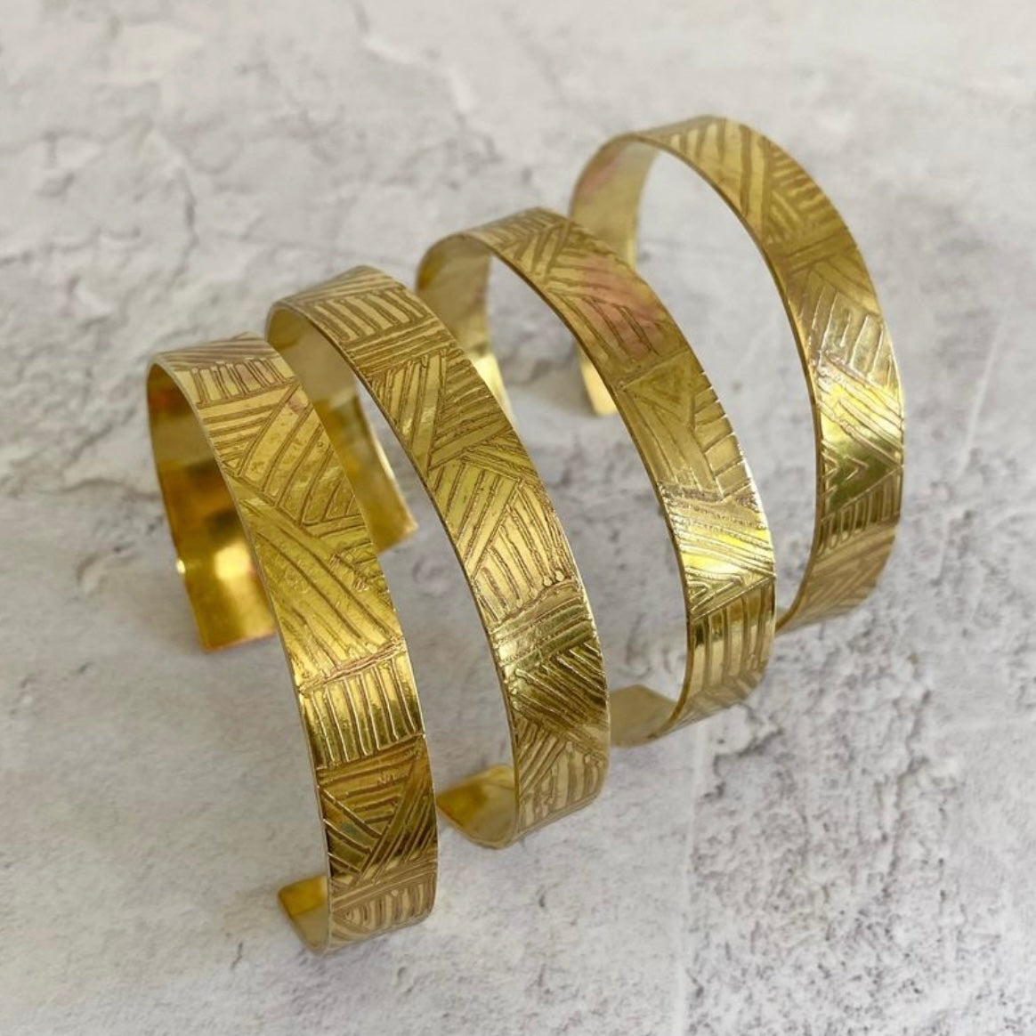 THREAD Etched Brass Cuff