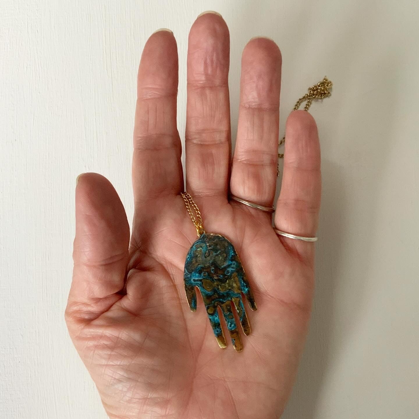 Patina Hand Necklace