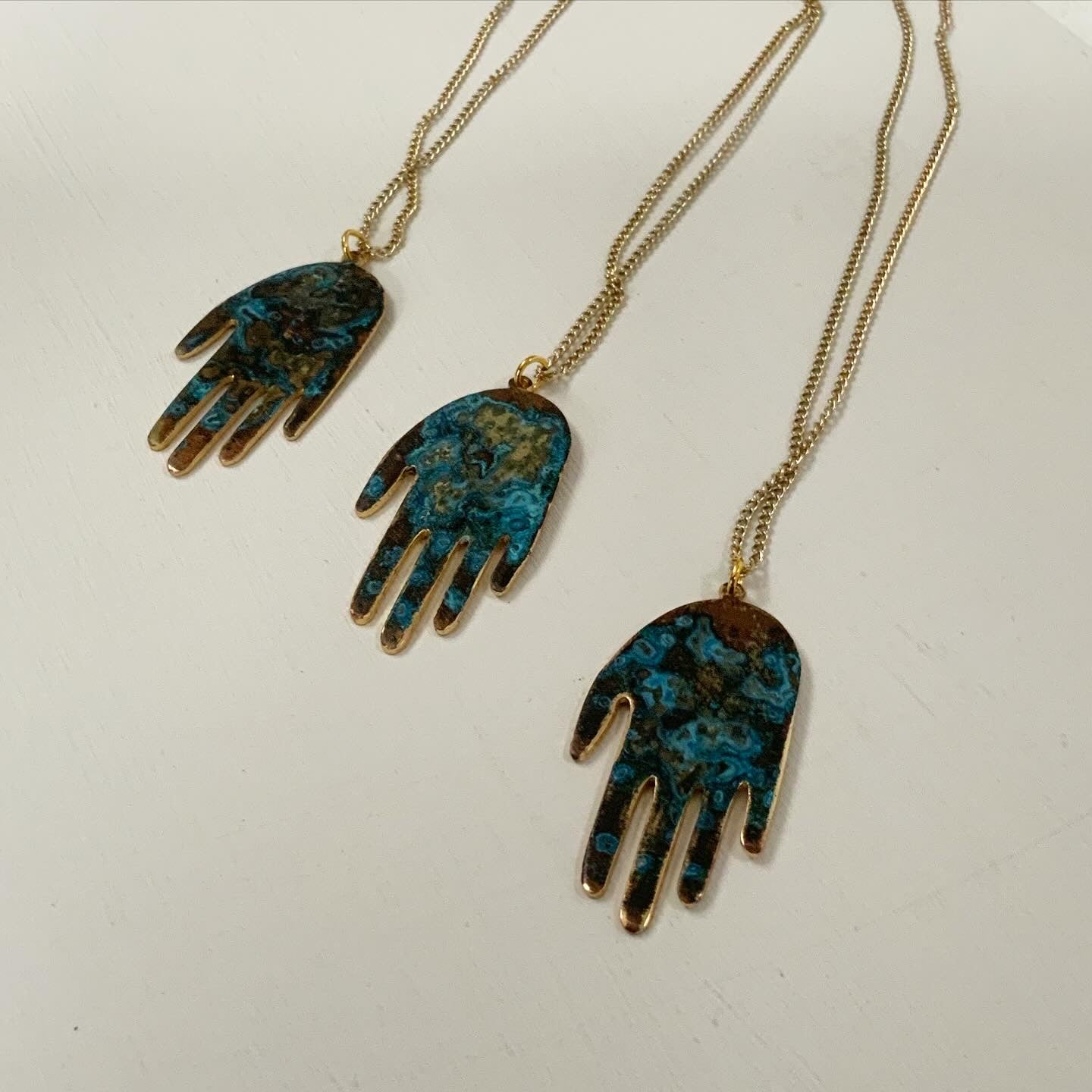 Patina Hand Necklace