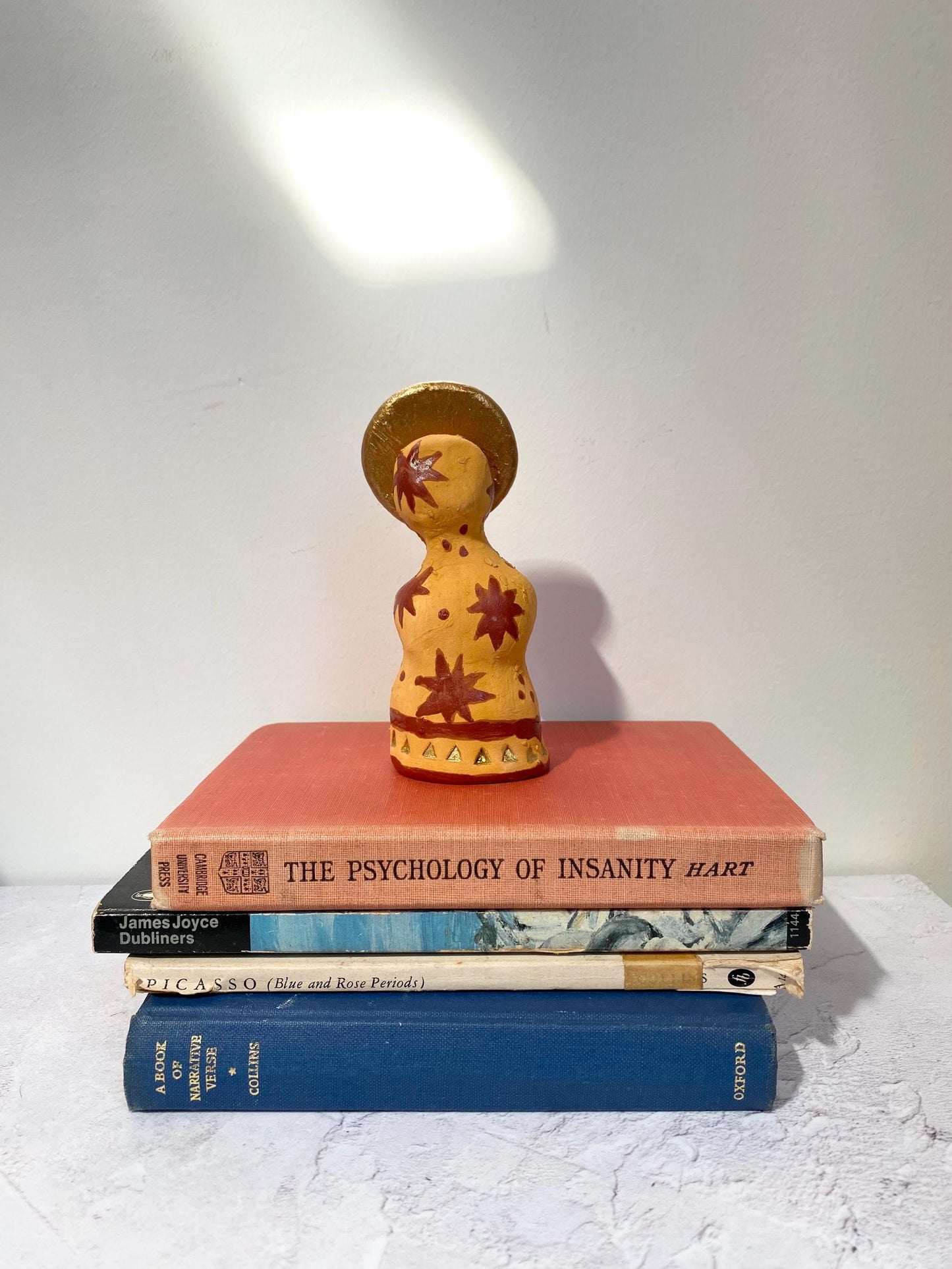 Yellow Red and Gold Altar Woman Shrine Figurine