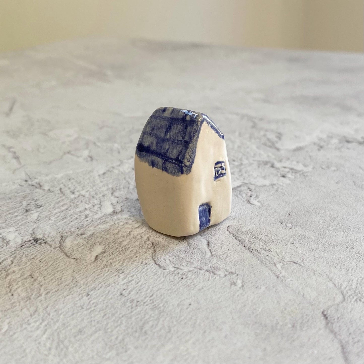 Tiny Ceramic House: Handmade Clay Village Shelf Decor