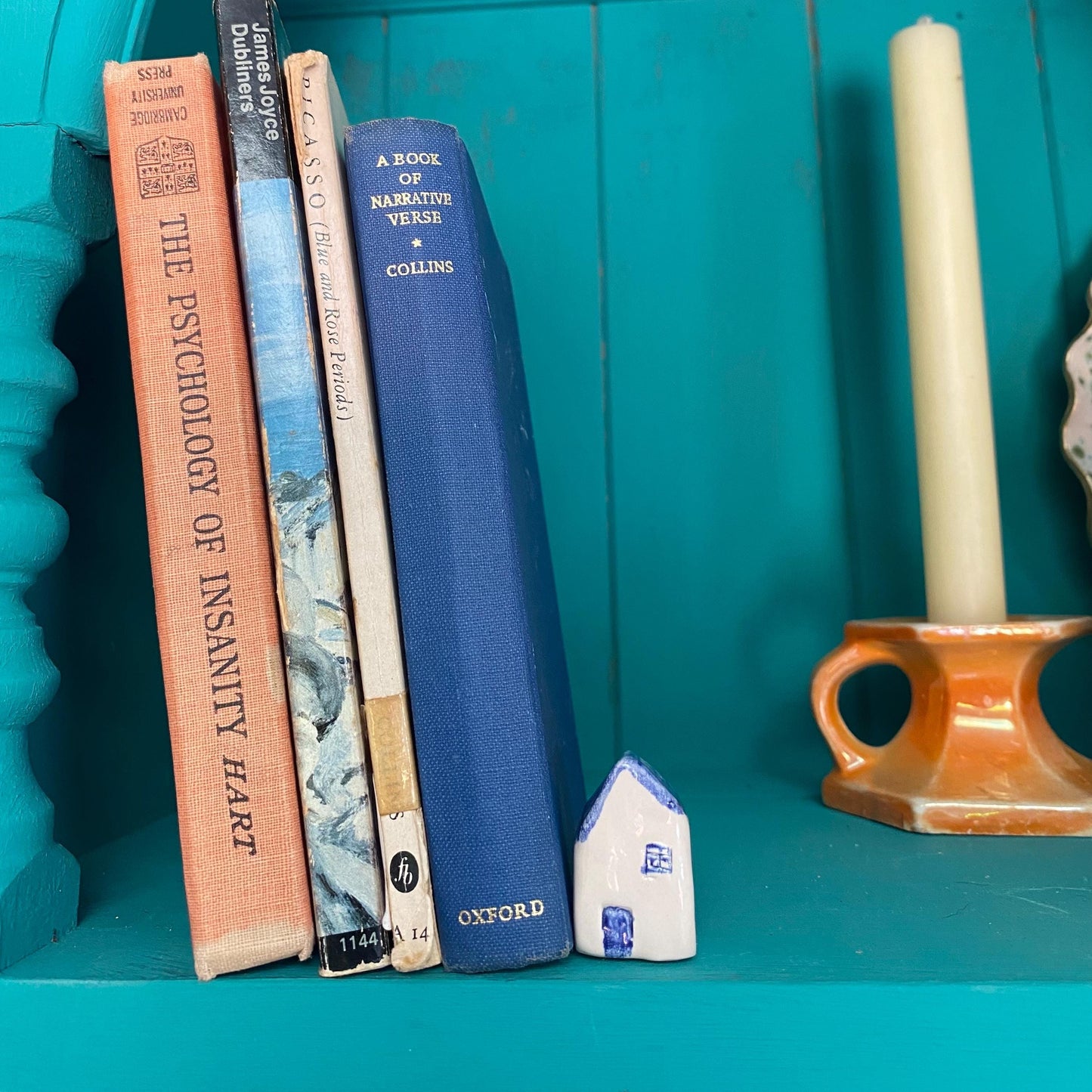 Tiny Ceramic House: Handmade Clay Village Shelf Decor