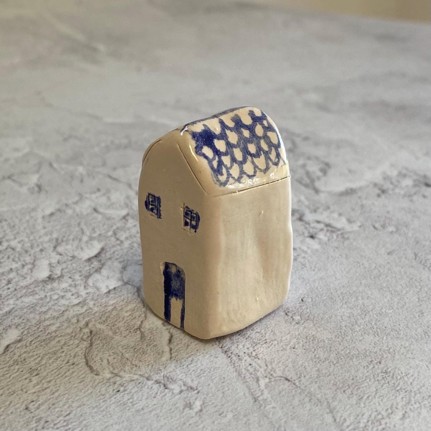 Tiny Ceramic House: Handmade Clay Village Shelf Decor
