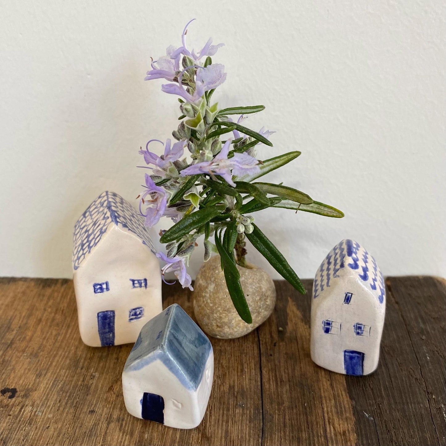 Tiny Ceramic House: Handmade Clay Village Shelf Decor