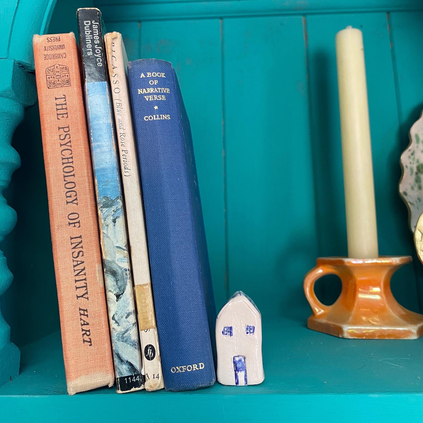 Tiny Ceramic House: Handmade Clay Village Shelf Decor