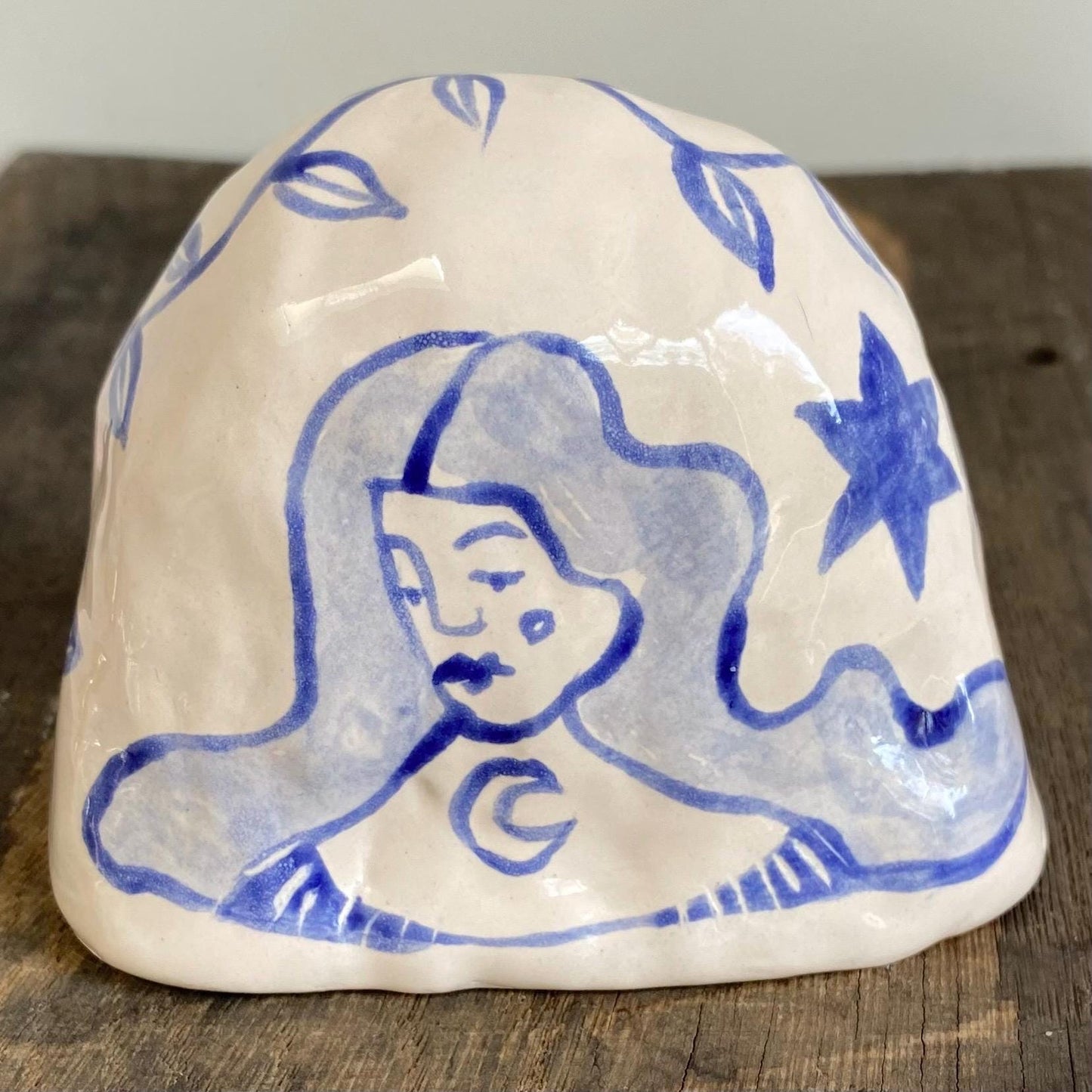 Standing Stone - Stars - Florals - Woman - Mystical- Altar Piece -