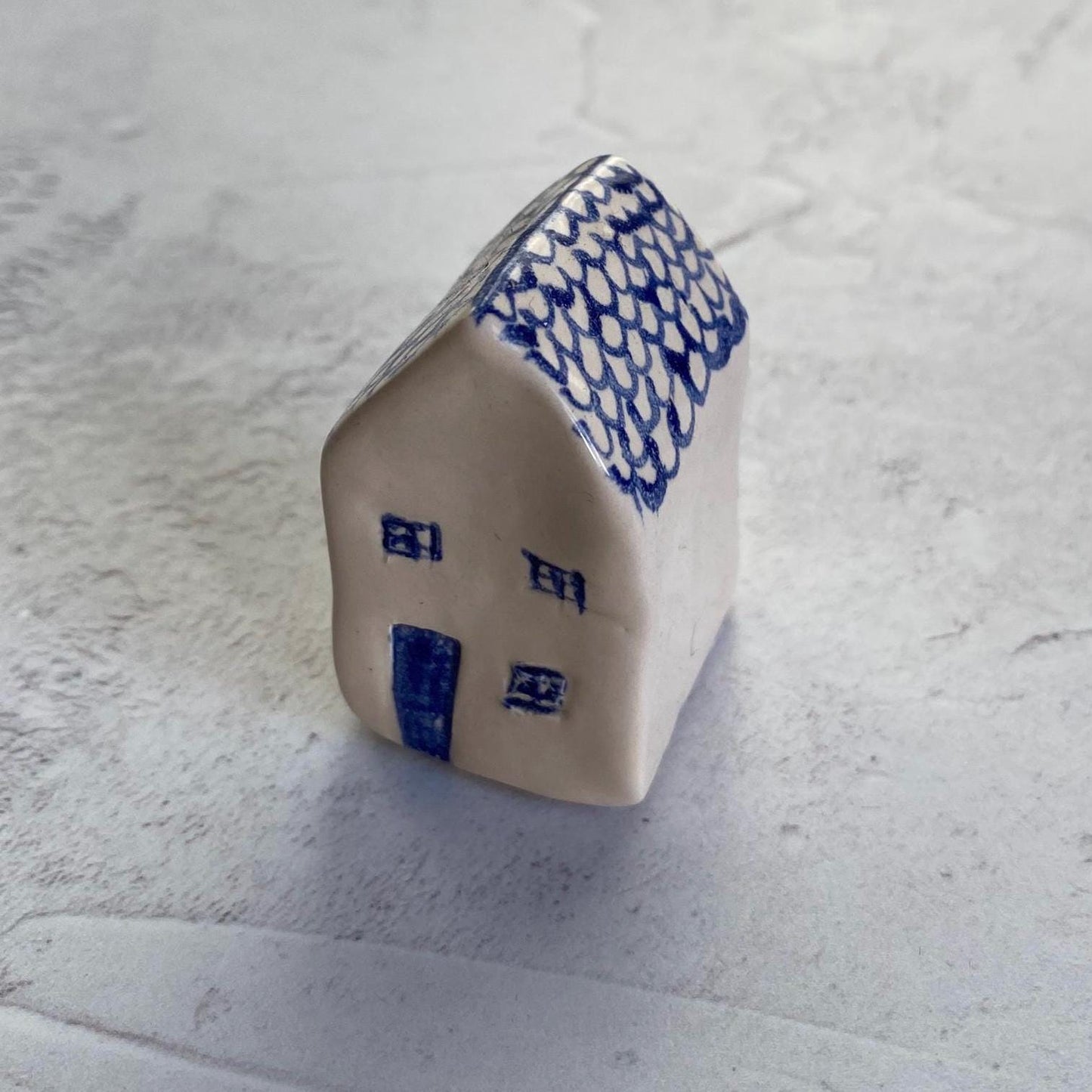 Tiny Wonky Ceramic House: Handmade Clay Village Shelf Decor