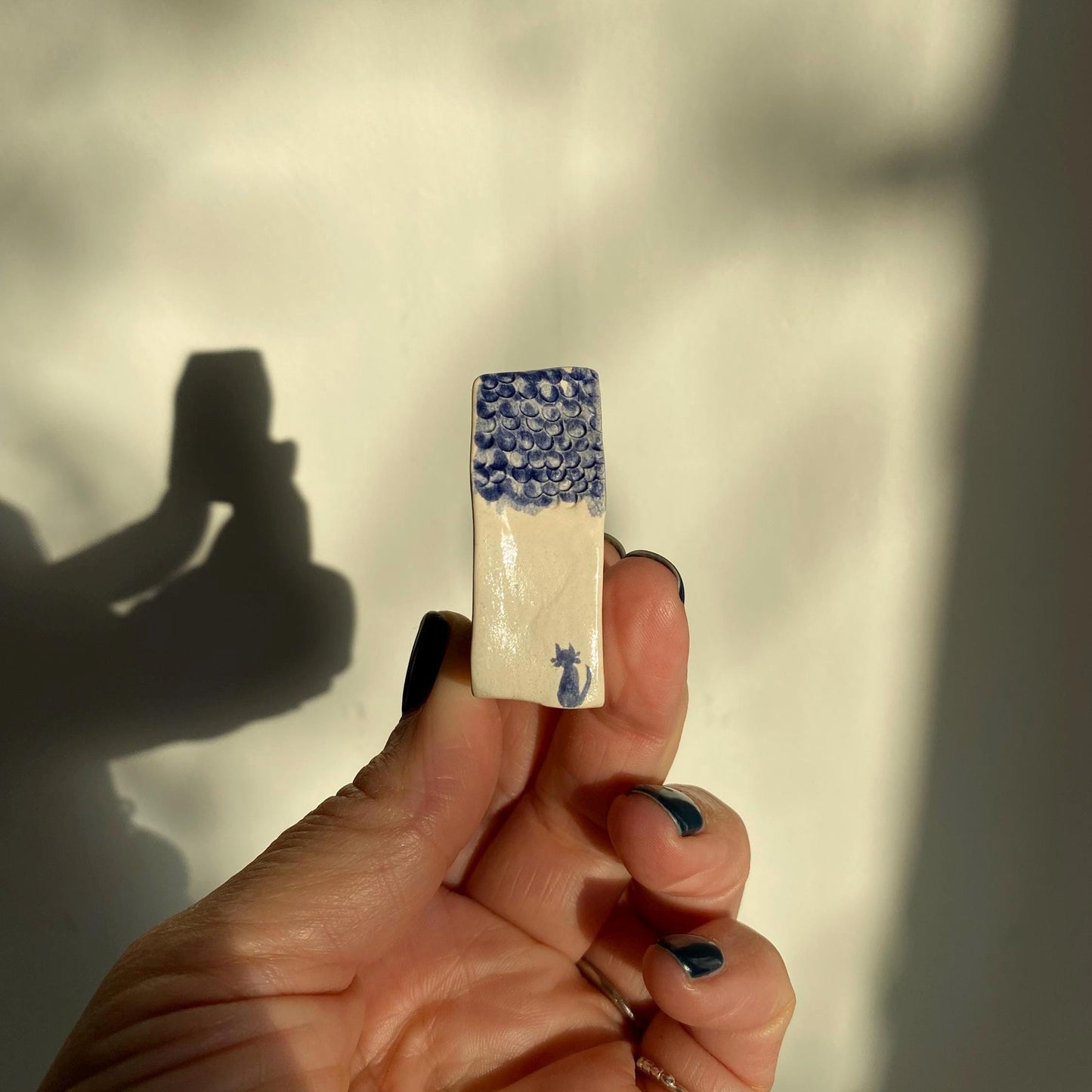 Tiny Wonky Ceramic House: Handmade Clay Village Shelf Decor