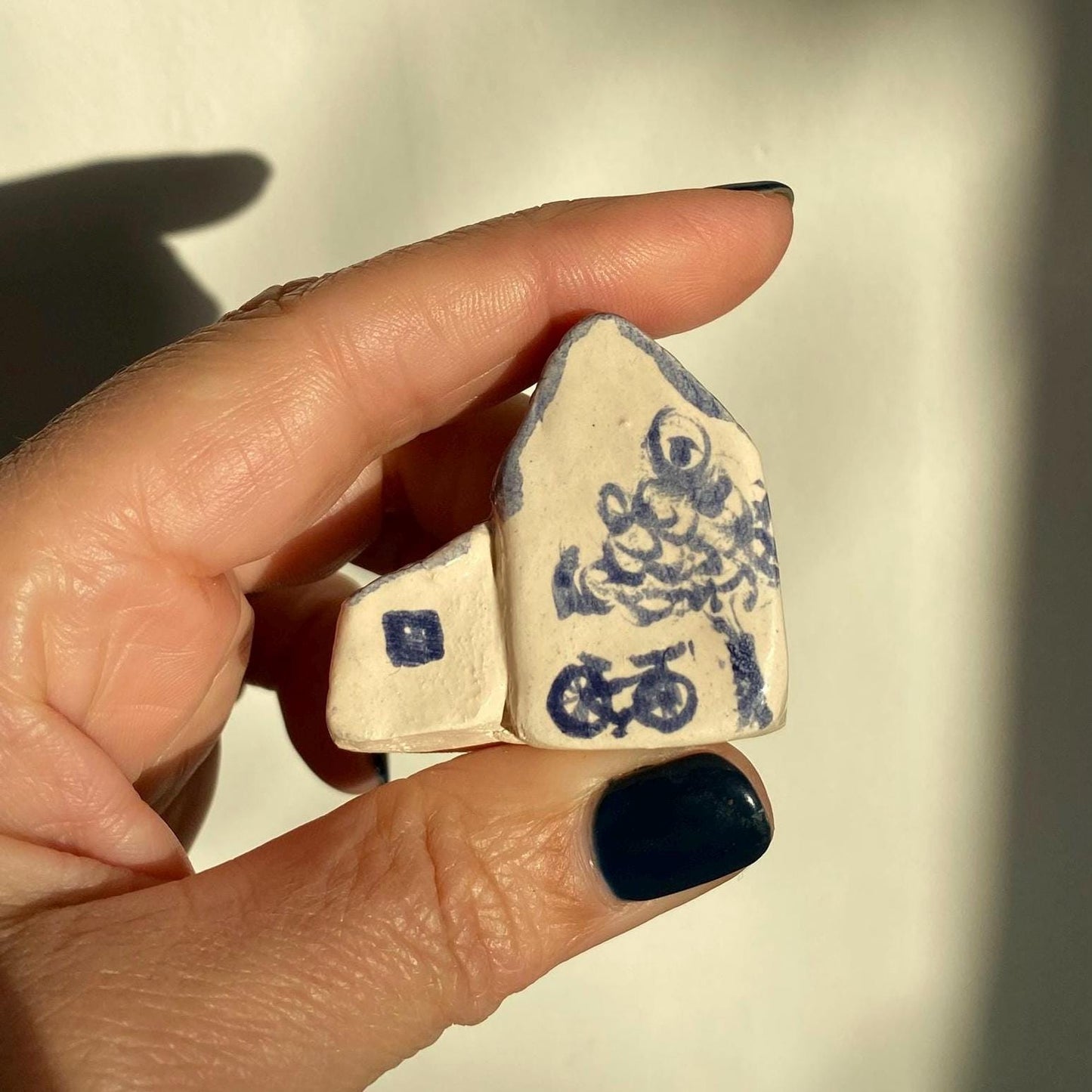 Tiny Ceramic House: Handmade Clay Village Shelf Decor