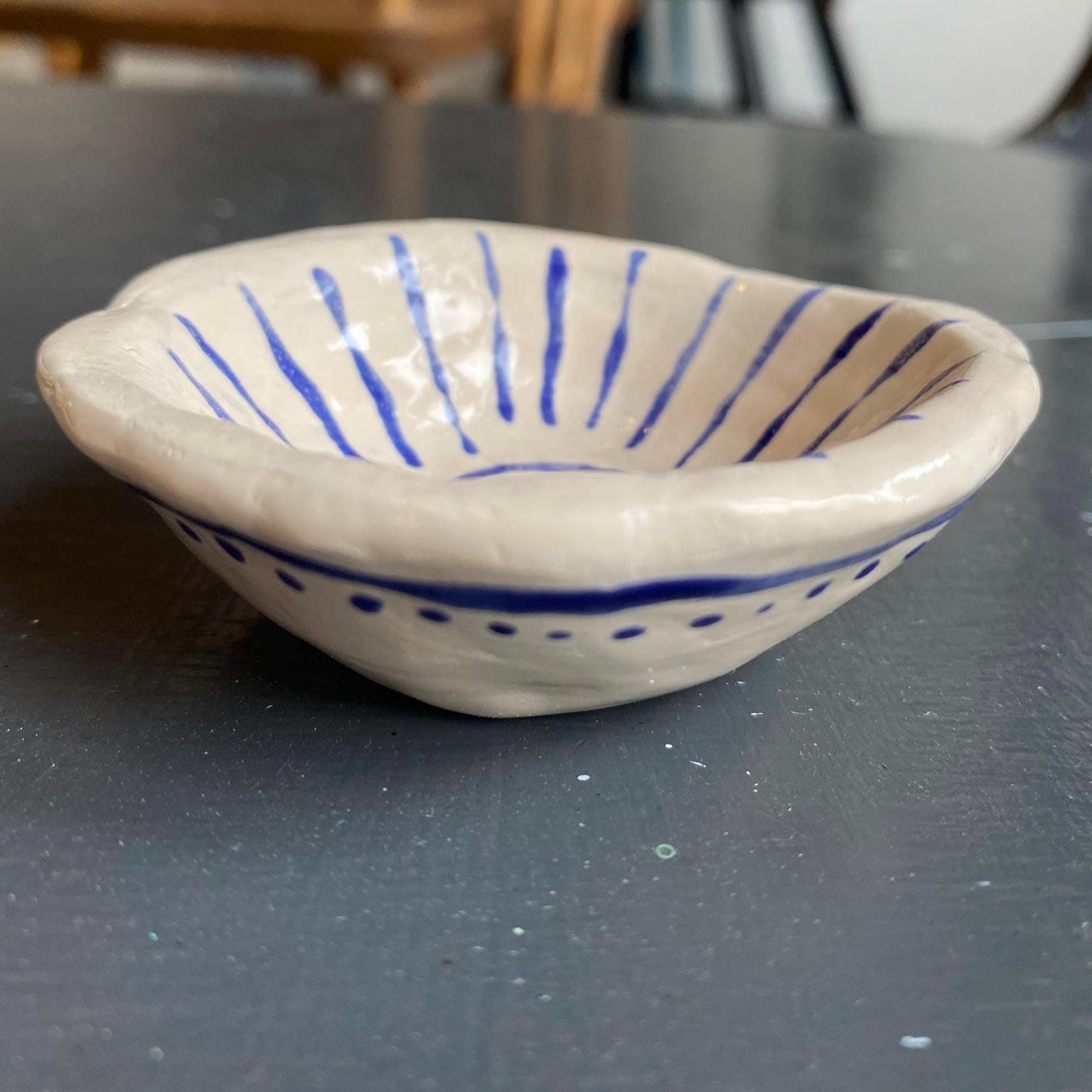Ceramic Trinket Dish - Decorative Bowl - Ring Dish -  Sun Design