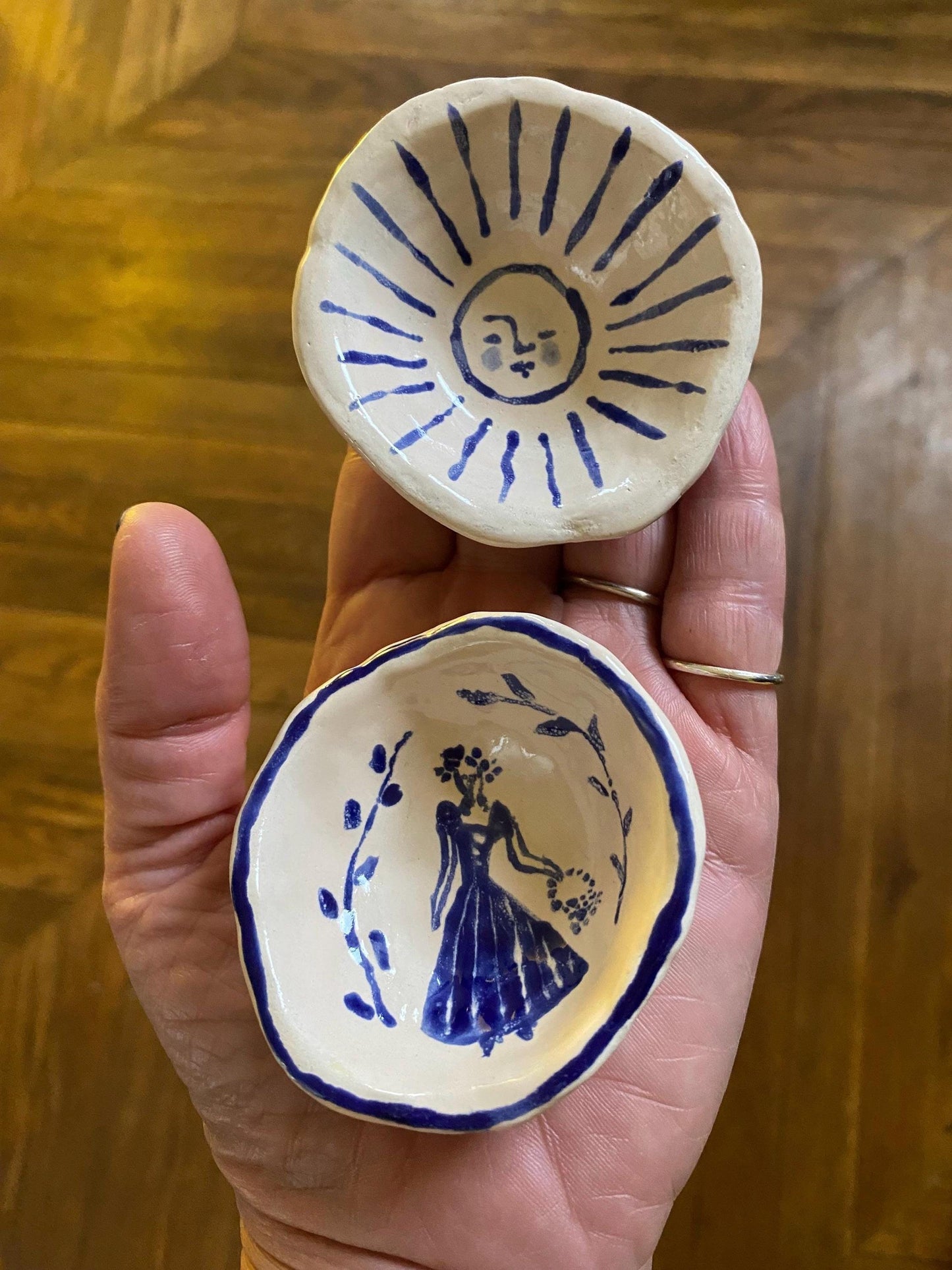 Ceramic Trinket Dish - Decorative Bowl - Ring Dish -  Lady - Figure