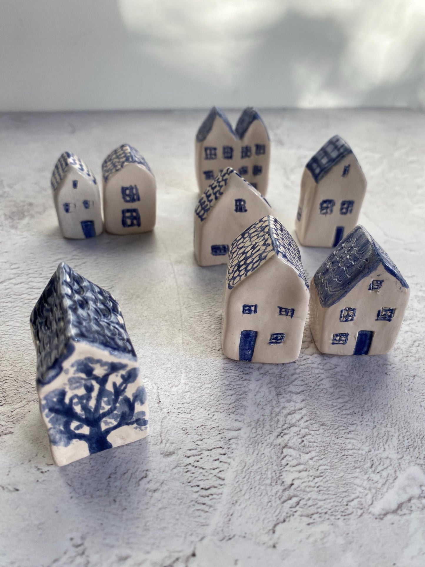 Tiny Wonky Ceramic House: Handmade Clay Village Shelf Decor
