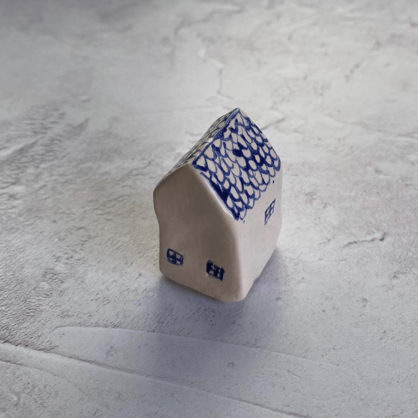 Tiny Wonky Ceramic House: Handmade Clay Village Shelf Decor