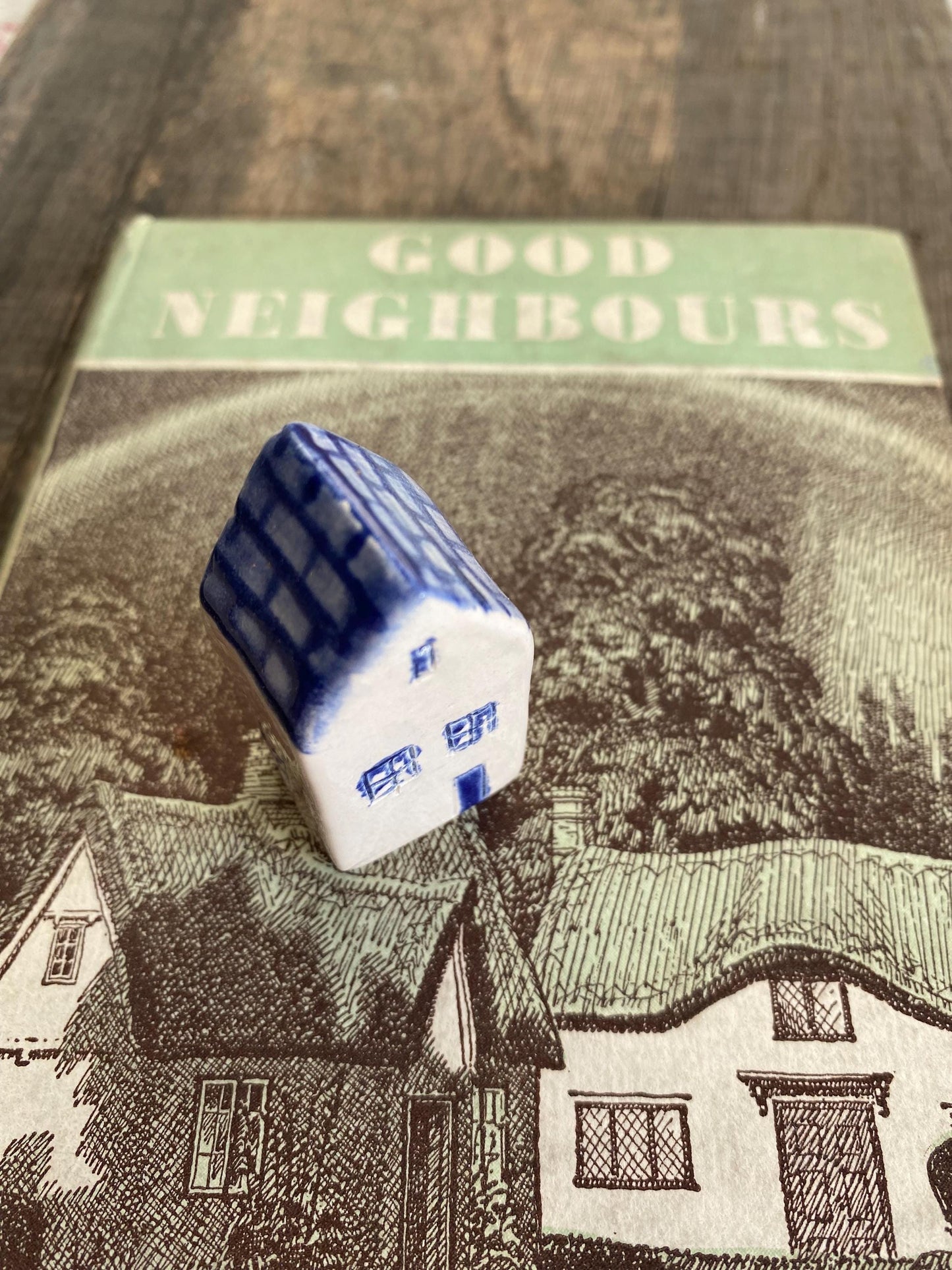 Tiny Wonky Ceramic House: Handmade Clay Village Shelf Decor