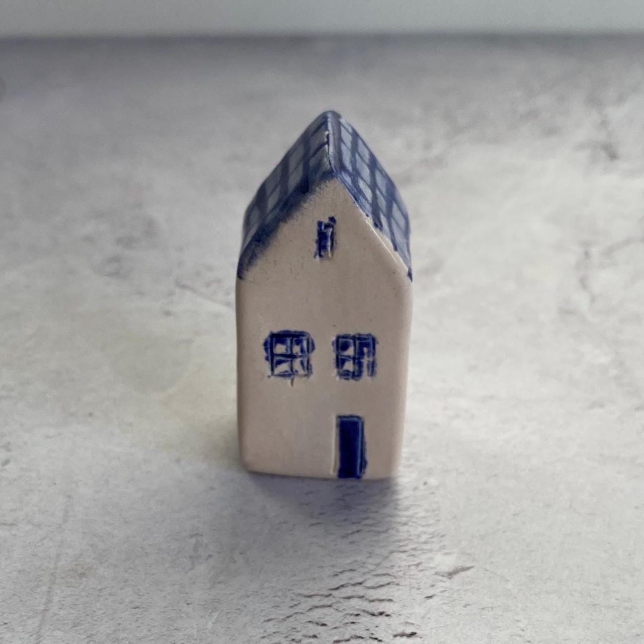 Tiny Wonky Ceramic House: Handmade Clay Village Shelf Decor