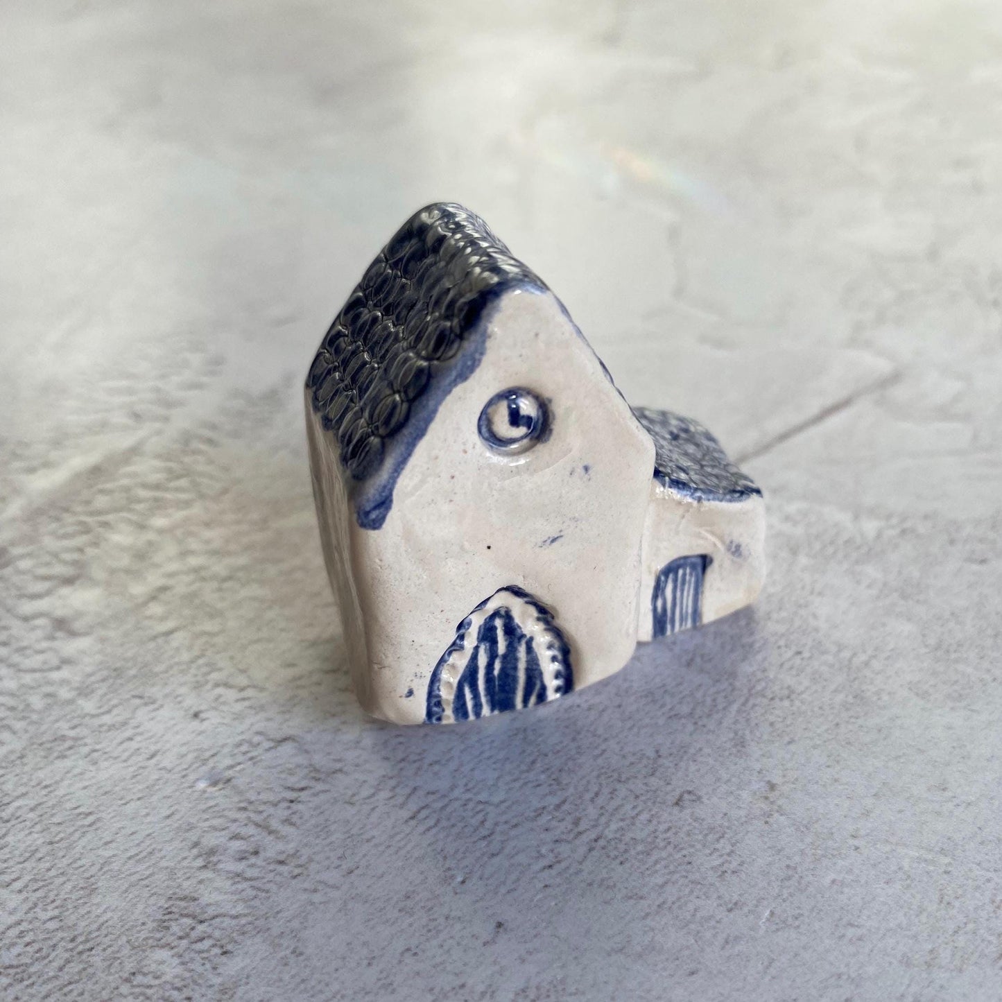 Tiny Ceramic House: Handmade Clay Village Shelf Decor