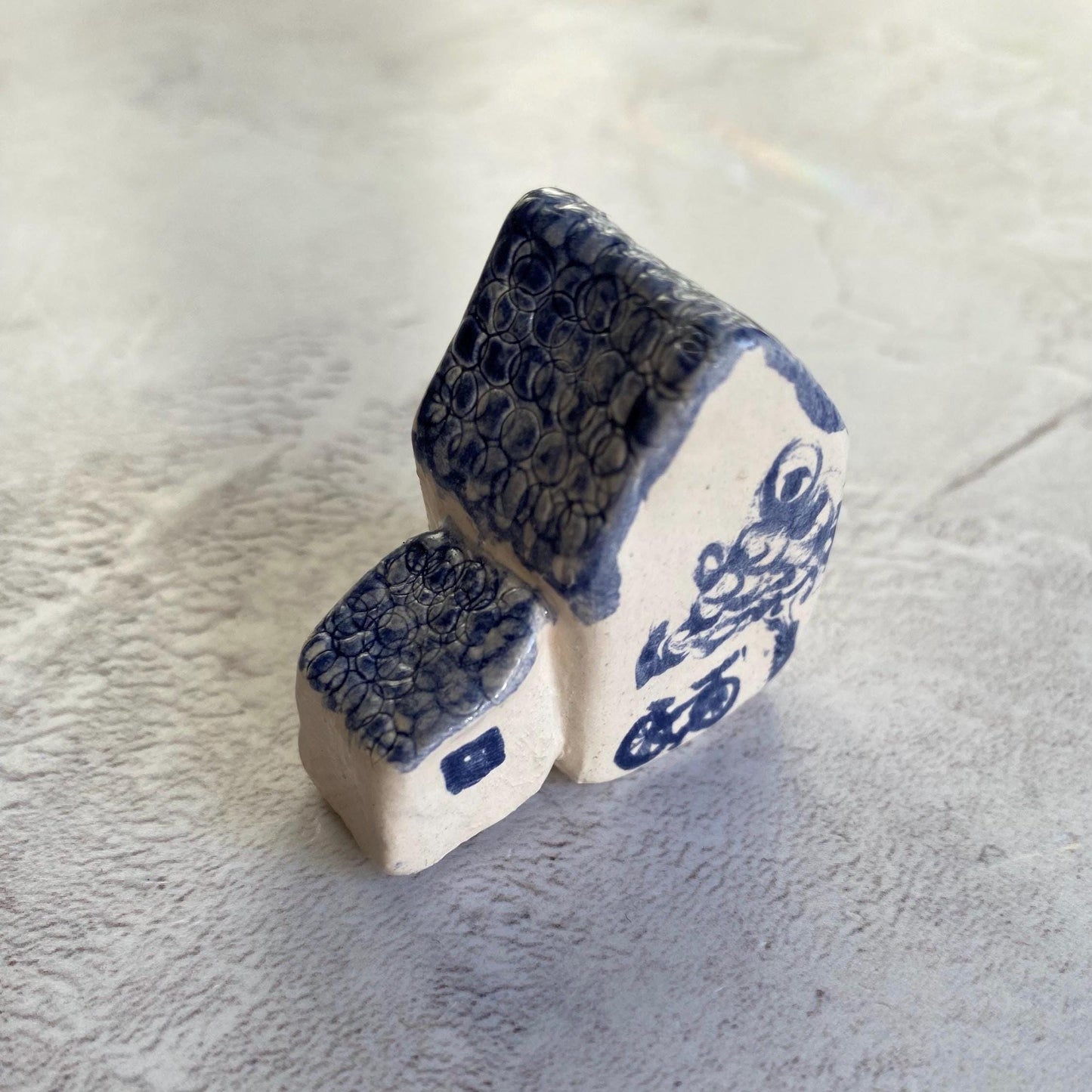 Tiny Ceramic House: Handmade Clay Village Shelf Decor