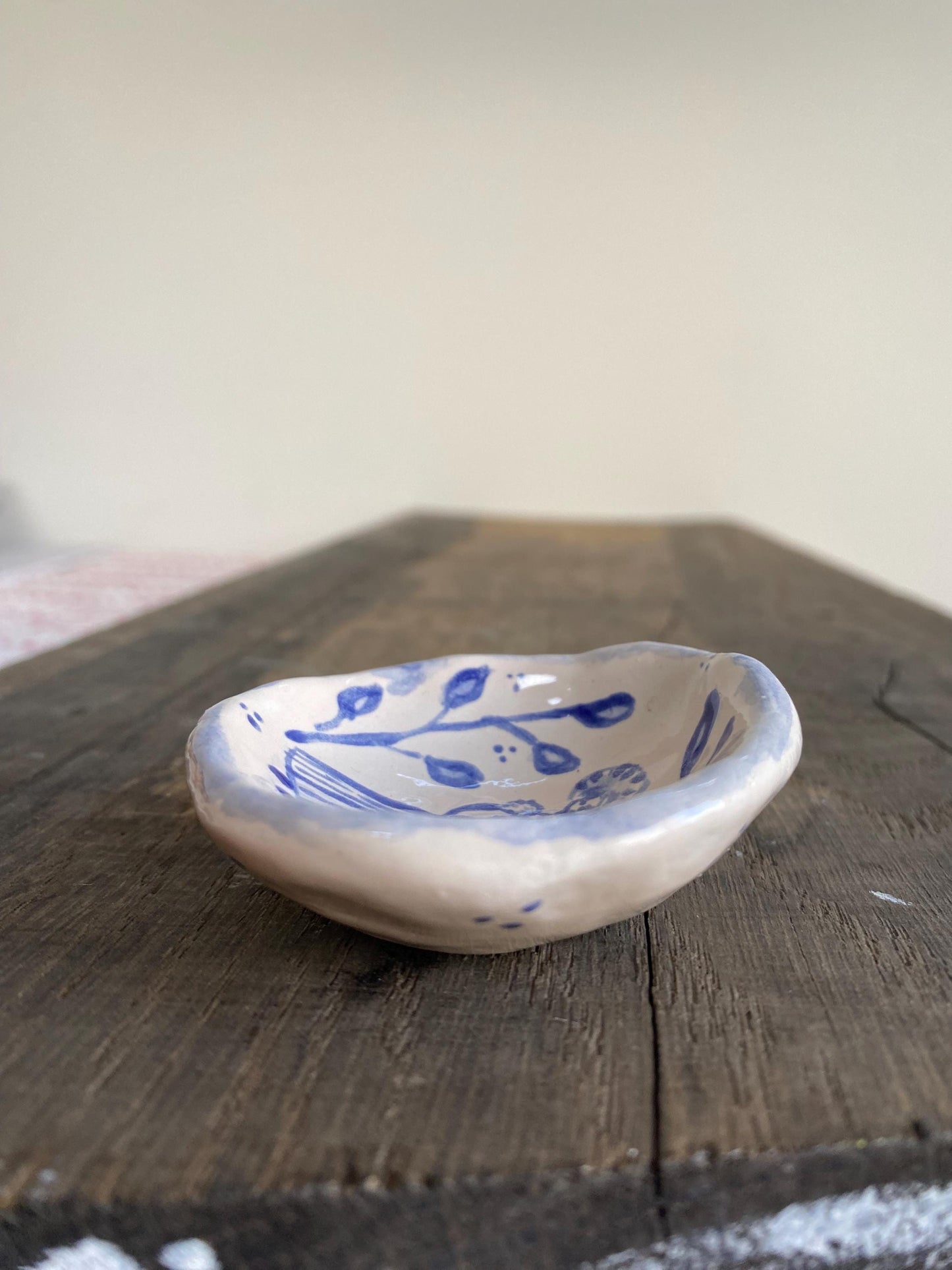 Ceramic Trinket Dish - Decorative Bowl - Ring Dish -  Lady - Floral