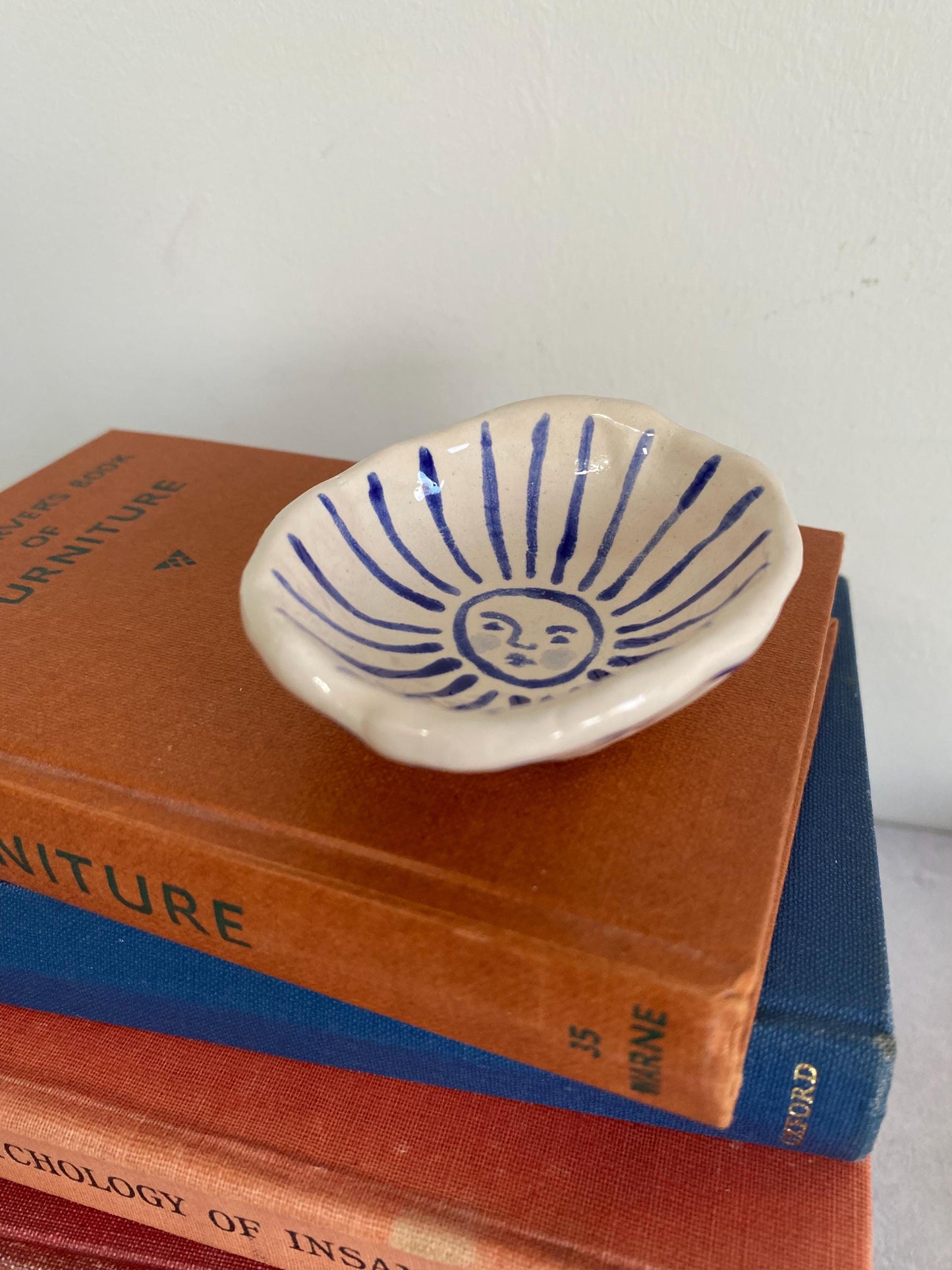 Ceramic Trinket Dish - Decorative Bowl - Ring Dish -  Sun - Sun Burst
