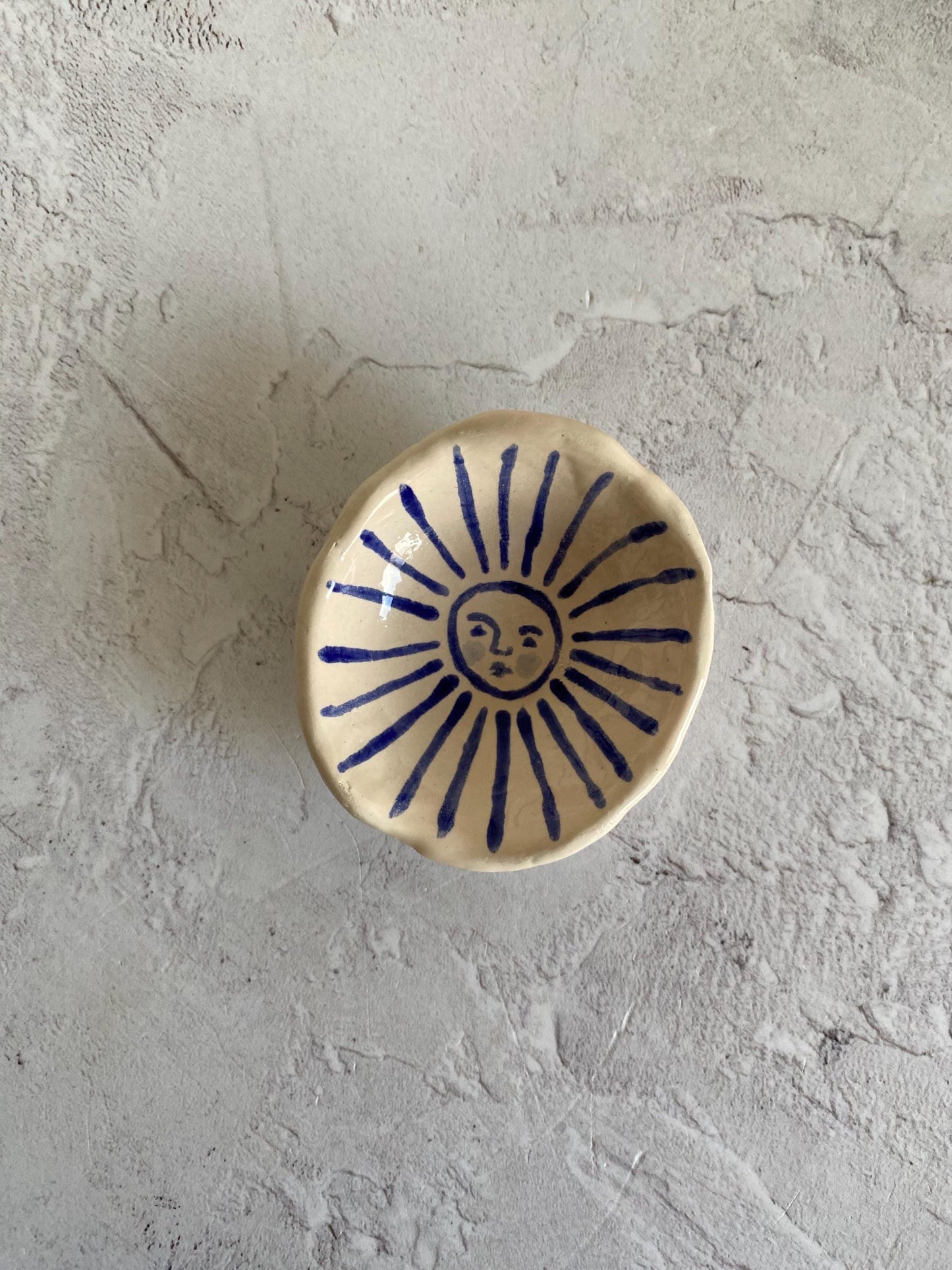 Ceramic Trinket Dish - Decorative Bowl - Ring Dish -  Sun - Sun Burst