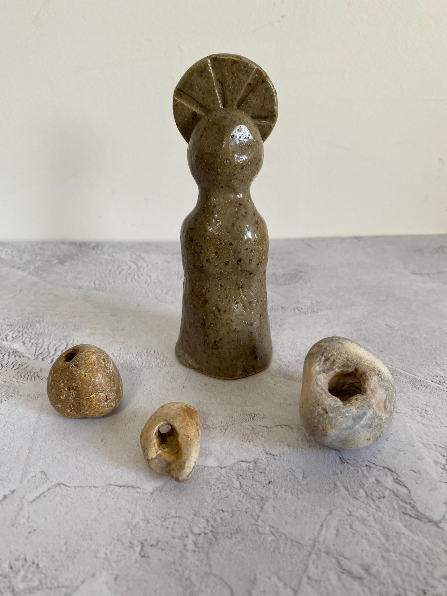 Stoneware Ceramic Altar Woman Shrine Figurine