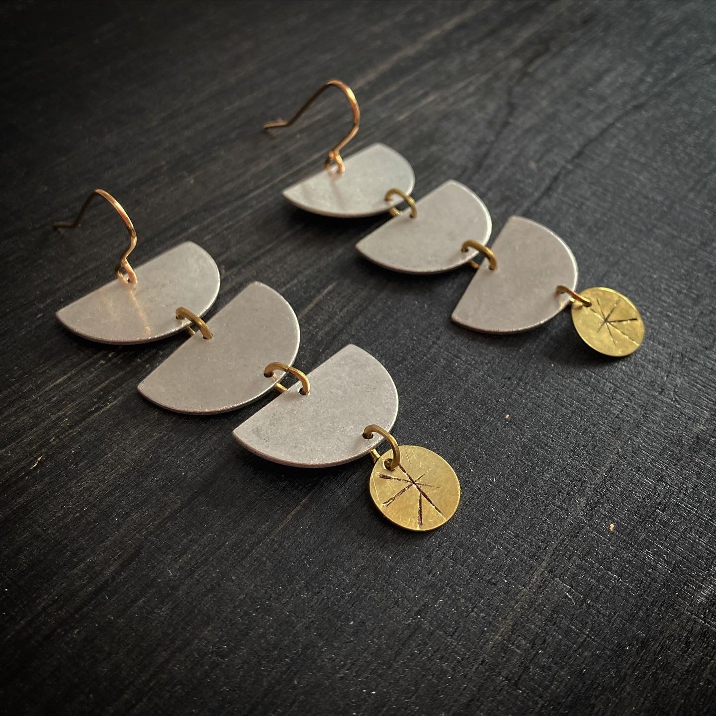 Saturday Suns Silver and Brass Statement Earrings