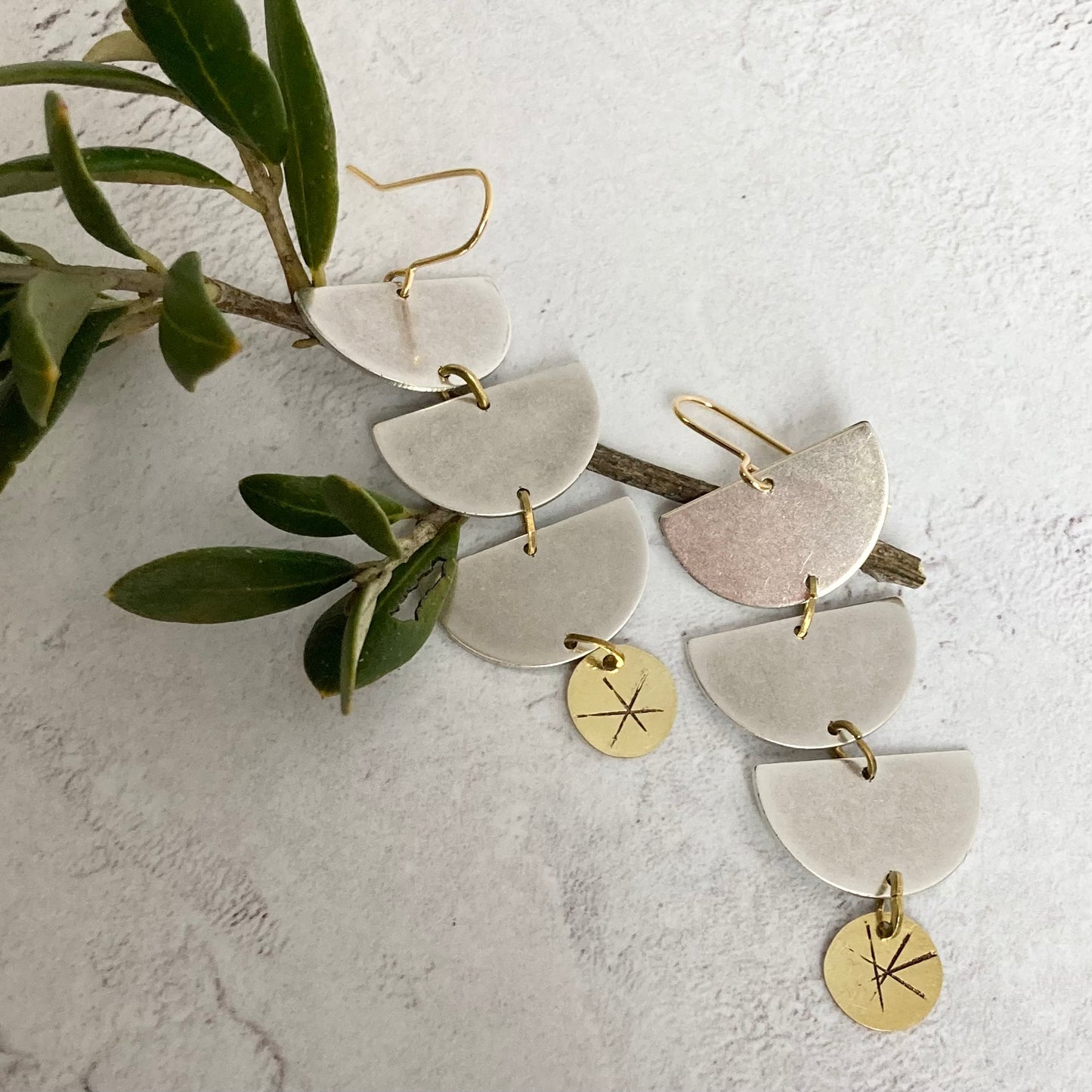 Saturday Suns Silver and Brass Statement Earrings