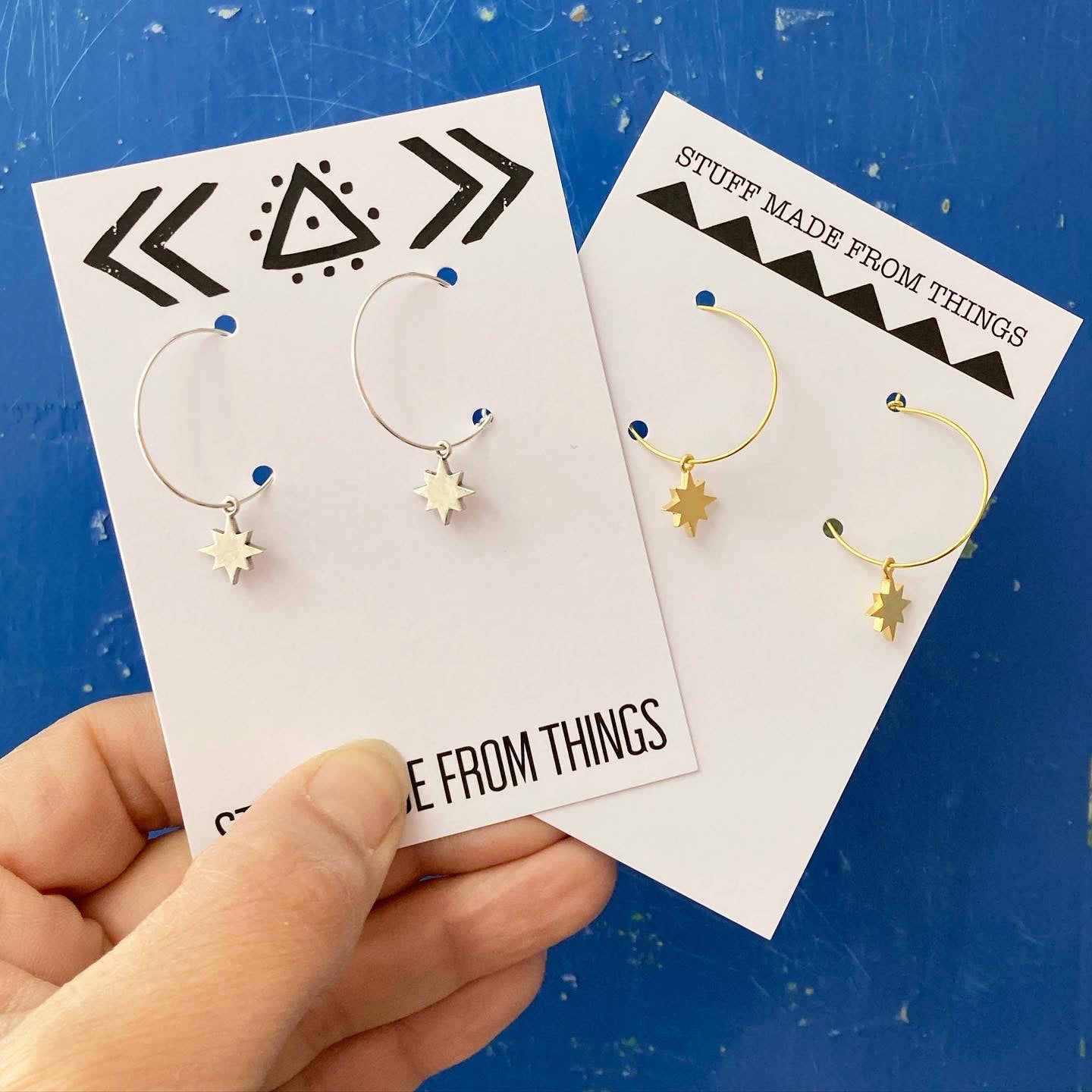 Tiny Star Hoops - Gold or Silver Plated